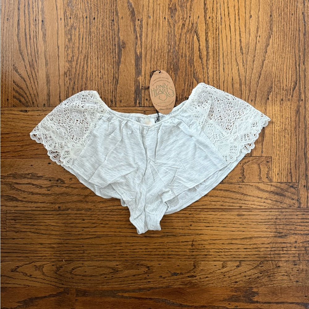 Only Hearts Small Gray Lace Panties Intimates